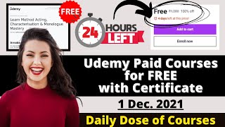 Udemy FREE Courses With Free Certificates | Latest Udemy Coupon Code | Learn Top Skill Students