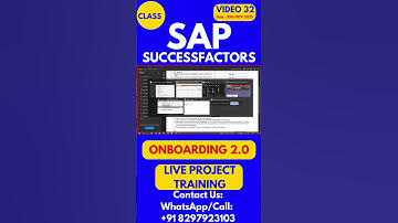 SAP SuccessFactors Onboarding 2 0 Training Online Class 32 10th Nov 2025 #sapsuccessfactorstraining