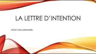 La Lettre Dintention