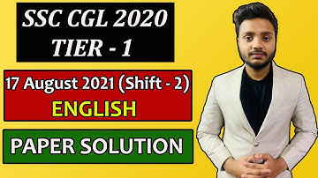 17 August 2021 (Shift-2) English Paper Solution || SSC CGL 2020 (Tier-1)