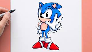 How to draw classic SonicSonic the HedgehogStep by step How to draw classic SonicSonic the HedgehogStep by step