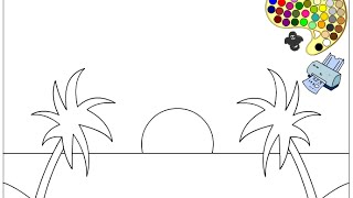 Sunset Coloring Pages For Kids - Sunset Coloring Pages