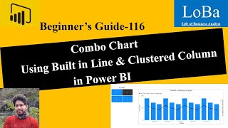 power bi combo chart | using line & clustered column chart | bar & line chart combination