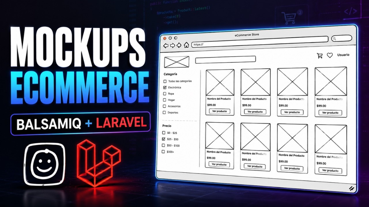 Mockups en Balsamiq para un eCommerce en Laravel desde Cero