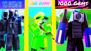 ЮНИТ ЗА 10 ГЕМОВ,ЗА 100 ГЕМОВ И ЗА 1000 ГЕМОВ в Toilet Tower Defense | Roblox 🔥 **Что выгоднее?**