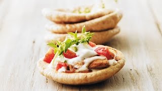 Open-Faced Chicken Souvlaki Pitas | 2009 Milk Calendar