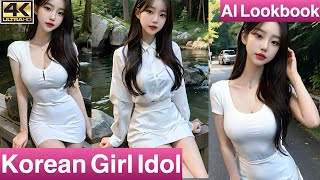 [AI Lookbook 4K] Korean Girl Idol / White Short Dress #ai #aimodel #lookbook #ailookbook