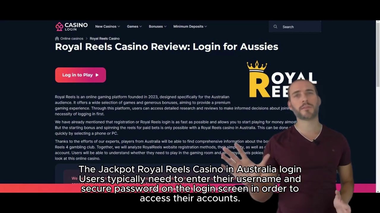 Royal Reels App Login Interface on Mobile