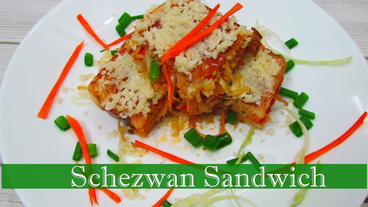 Schezwan noodle sandwich