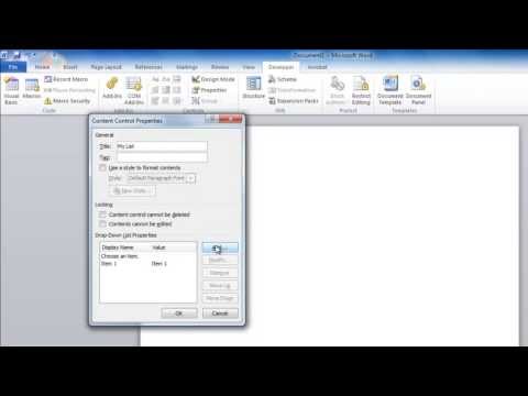 How to Create a Drop Down List in Word