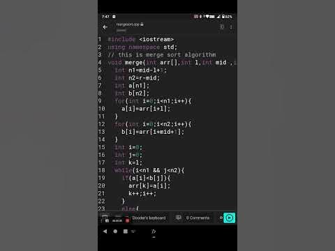 merge sort algorithm in c++ #shorts #backtobasics #sorting #mergesort ...