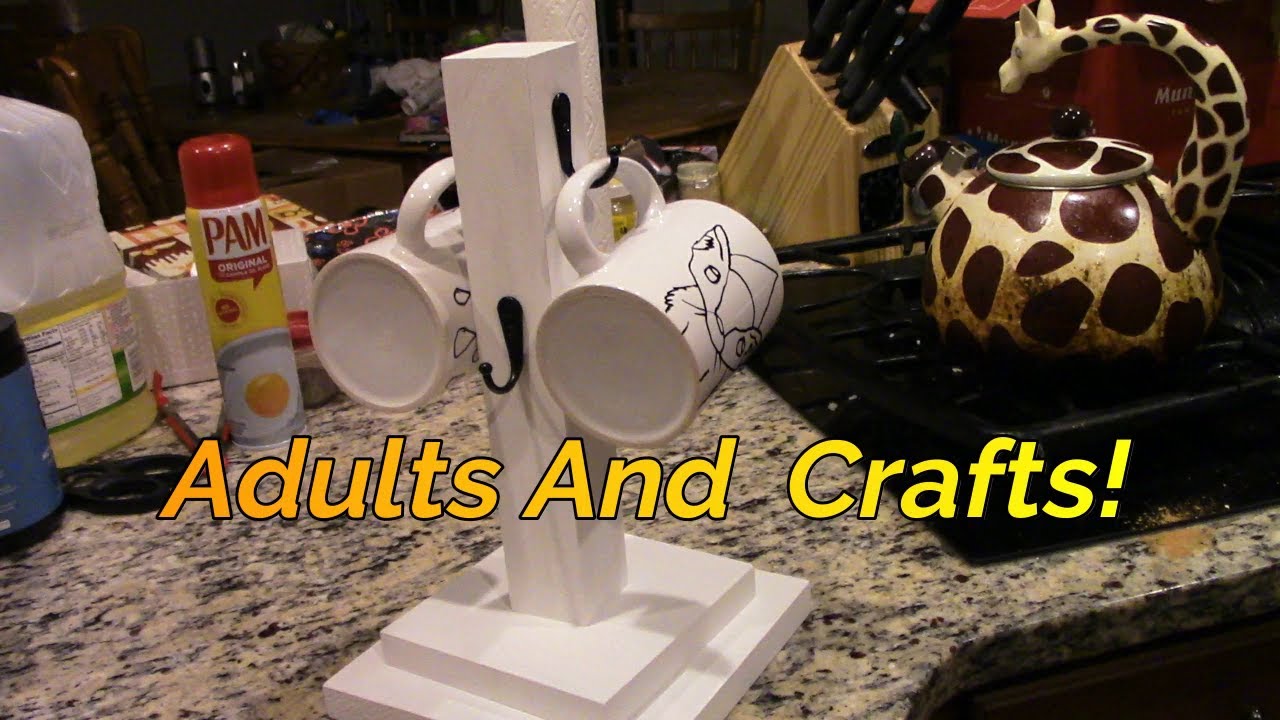 Crafting A Mug Stand And Mugs Kit By Adults & Crafts! 😎 - YouTube