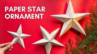 Easy Book Page Star Ornament  | 3D Paper Star