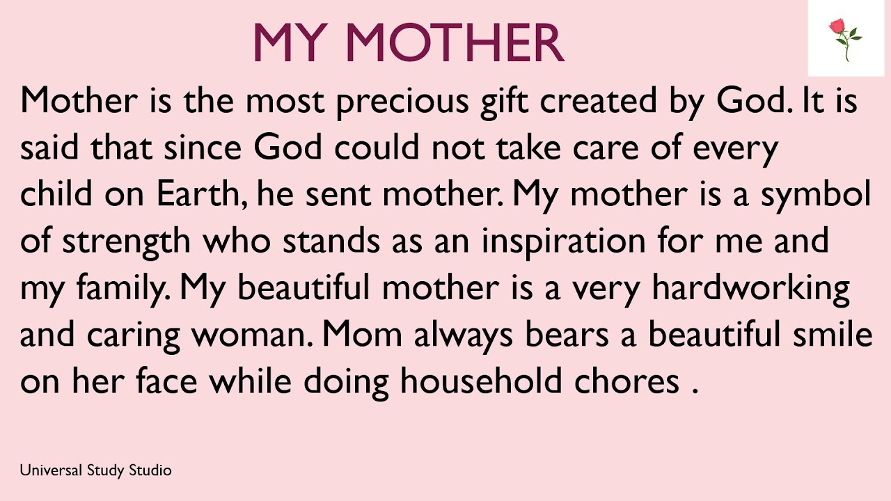 speech in english on mother