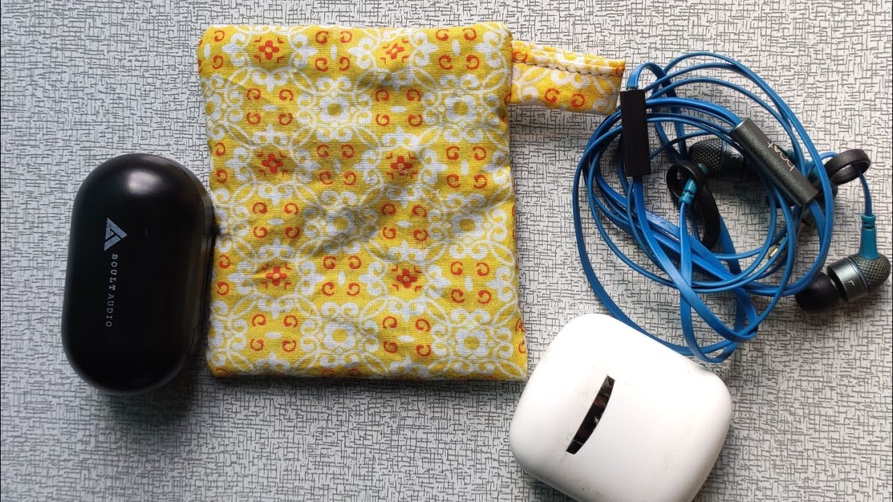 DIY Mini Zipper pouch | Earphone case coin purse sewing | How to make a
