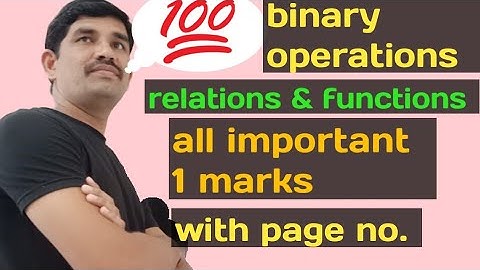 relations and functions 2nd puc|| maths binary operations ||all 1&2 marks imp Q