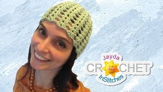 Ladies Lacy Beanie Cloche Hat Crochet Pattern & Tutorial - Split Shell Stitch