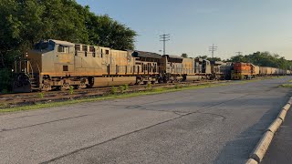 CSX grain train on IORY Midland subdivision in Blanchester, Ohio 