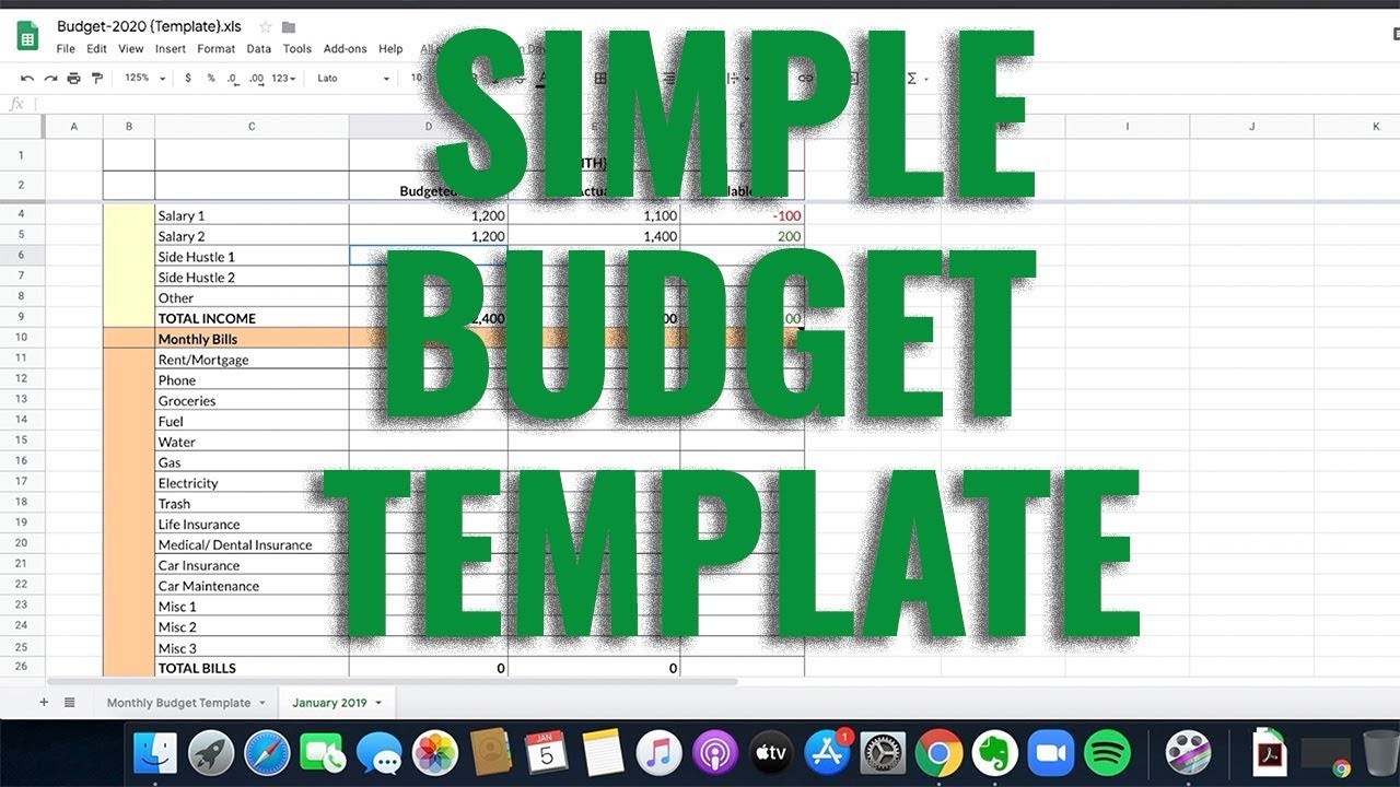 simple budget template google sheets