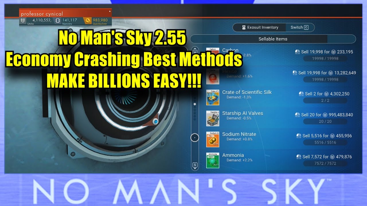 No Man's Sky 2.55 Economy Crashing Best Methods - YouTube