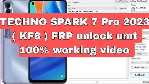 TECHNO SPARK 7 Pro 2023 ( KF8 ) FRP unlock umt 100% working video