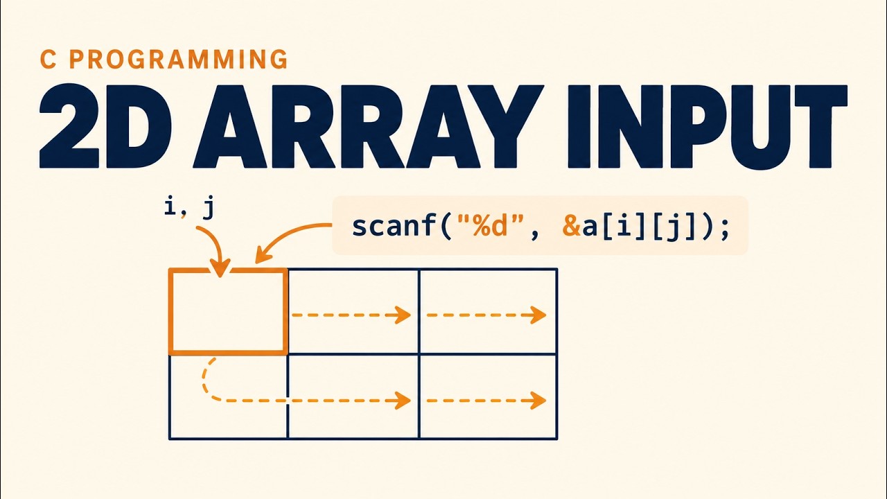 2D Arrays with Loops in C | User Input & Variable Length 2D Arrays ...