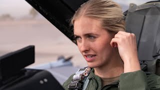 F16 Fighting Falcon Fighter Jet Take Off and Flight Cockpit View US Air Force 2nd Lt Madison Marsh