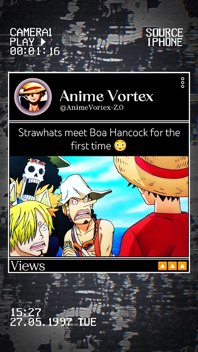Strawhats meet Boa Hancock for the first time 😳 #onepiece #luffy #zoro #sanji #nami #anime #shorts