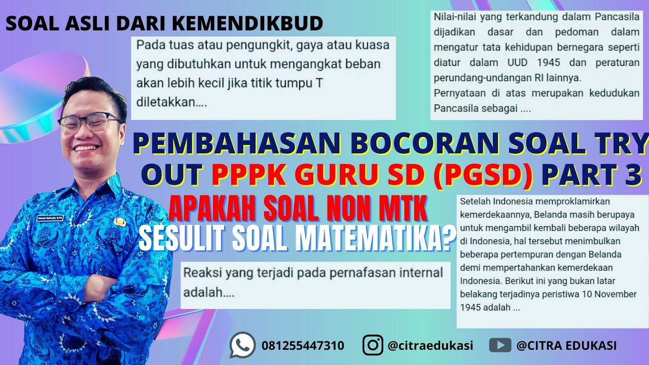 Pembahasan (Bocoran) Soal Try Out PPPK Guru SD (PGSD) - Part3 - YouTube