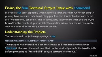 Resolving the Vim Terminal Output Issue with :!command