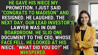 He Gave My Promotion to His Niece. I Unleashed the Investor Clause. | Corporate Justice