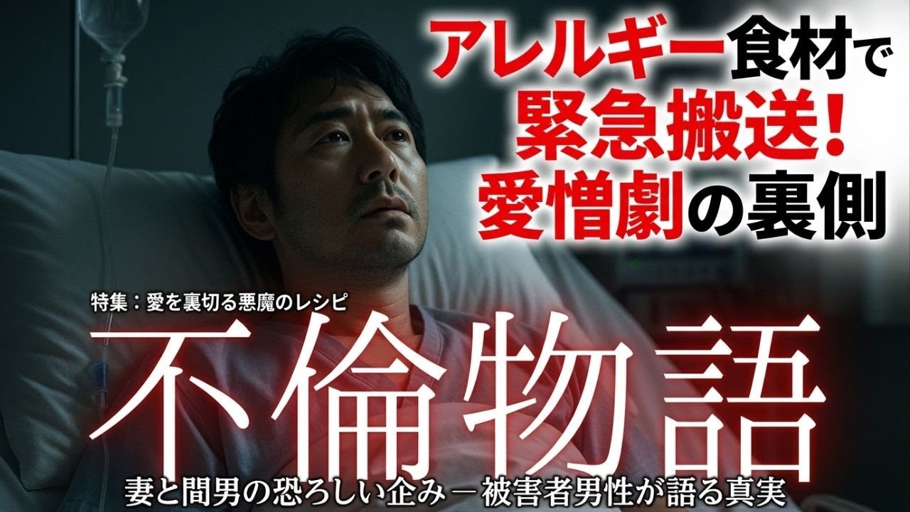 【不倫・修羅場】夫を消すつもりのアレルギー食品…妻の裏切りを暴き間男に迫る。『アレルギーの罠』