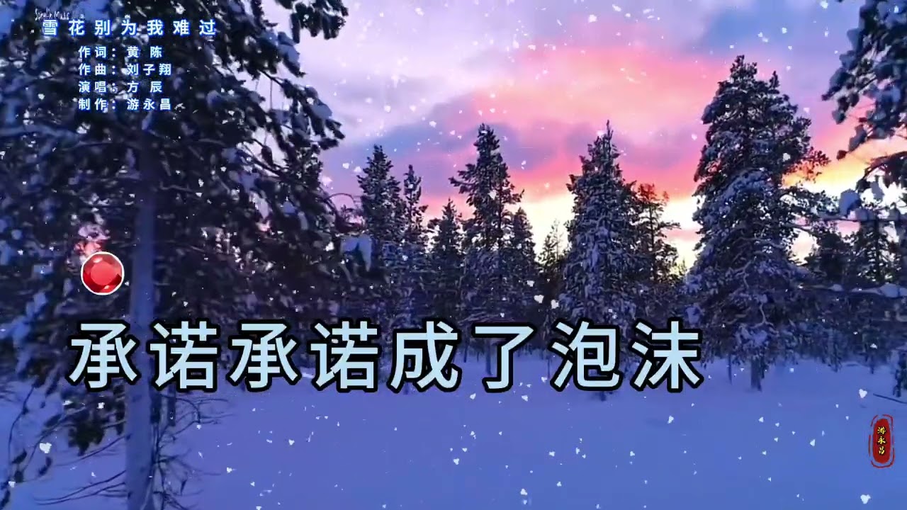 方 辰  一 首 《 雪 花 别 为 我 难 过 》 歌 曲 旋 律 优 美 动 听 ！
