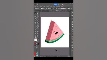 Draw a 3D Adorable Watermelon Slice in Adobe #illustrator #drawing  #3d