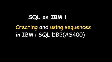 Creating and using sequences in IBM i SQL DB2(AS400)