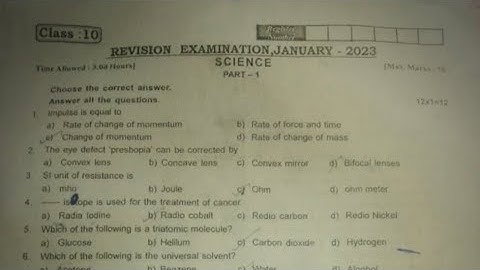 10th std science first revision exam question paper 2023-2024