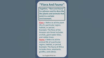 Flora And Fauna 🌟🔥 #learningenglish #english