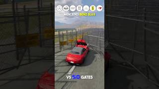Cars Vs 50 Gates #shorts #beamngdrive #usa #cars #trending #boost #mercedes #ferrari #audi #nissan