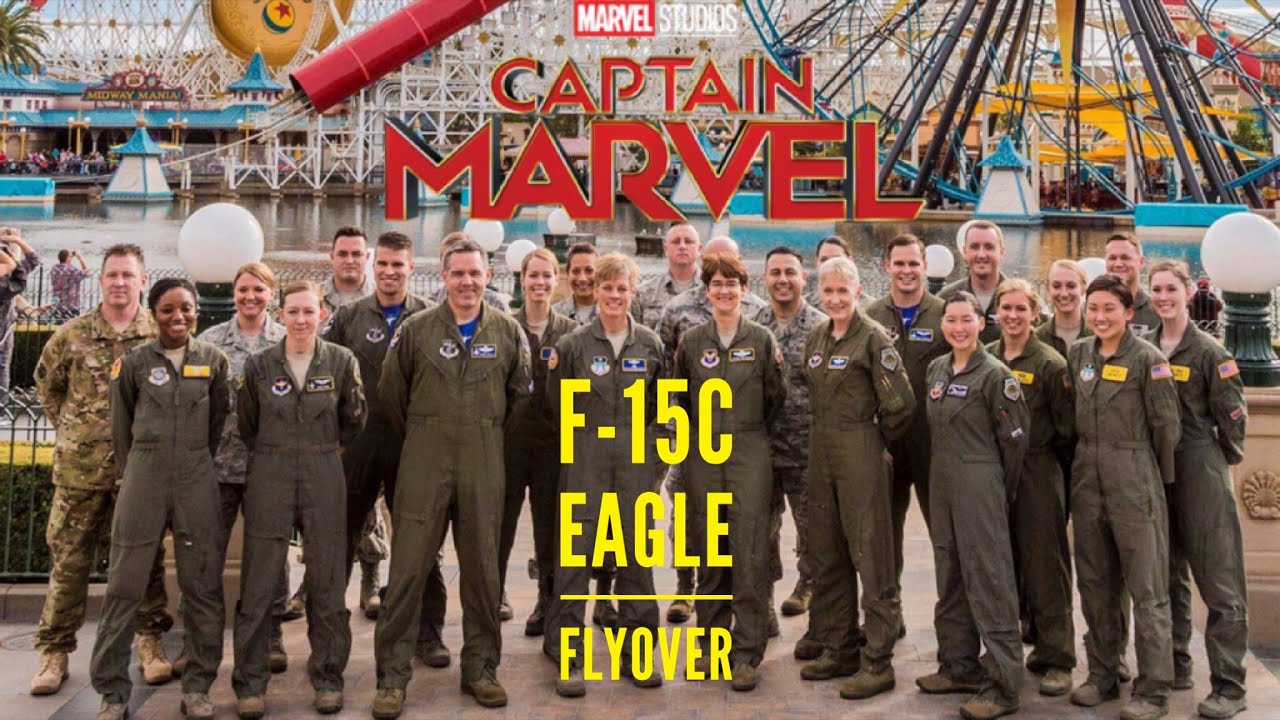 Captain Marvel F-15c Eagle Flyover - Disney California Adventure 2019