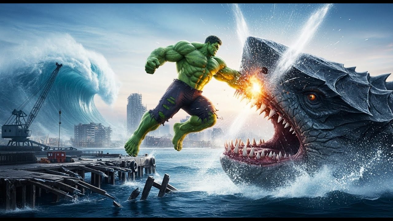 HULK vs. TITANOSAURUS: The Tsunami Monster Battle (AI Cinematic Short Film)