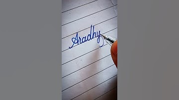 writing a name "Aradhya" in cursive #shorts