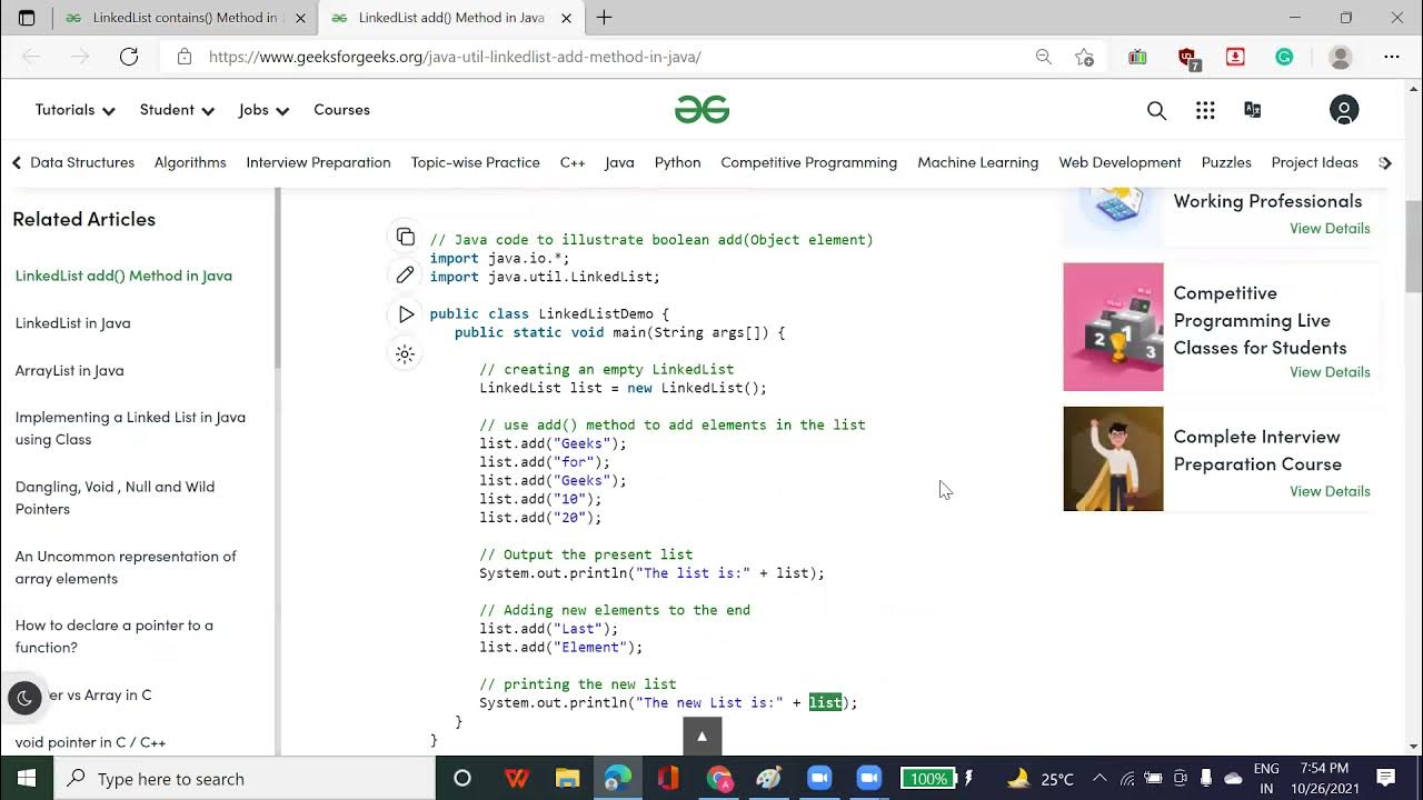 Java Linked list Program - YouTube