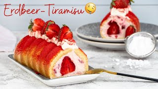 Erdbeer-Tiramisu 🍓 mal anders serviert | lecker und einfaches Dessert