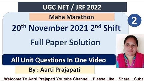 UGC NET || 20 November 2021 Paper Solution || 2nd Shift ||