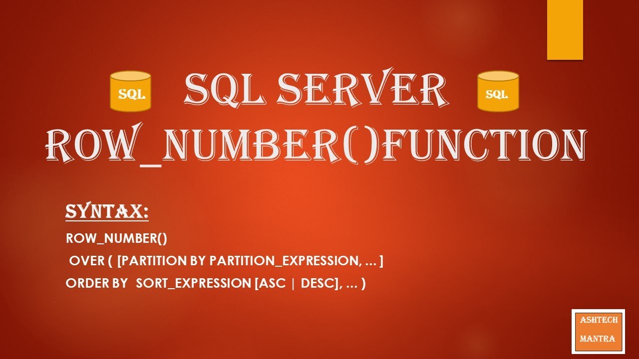 Why Row_Number() Function is useful to Remove Duplicate Rows - YouTube