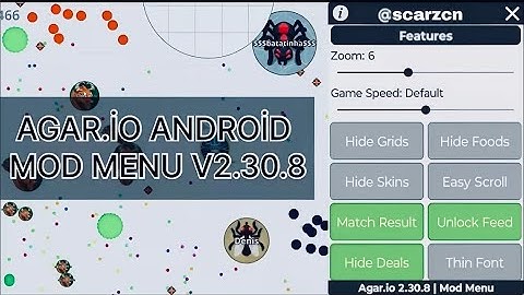 AGAR.İO MOBİLE ANDROİD MOD MENU V2.30.8 NO KEY LOGİN!