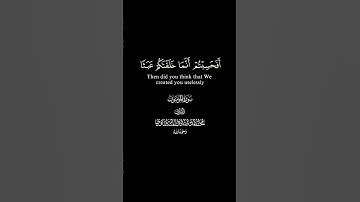 أفحسبتم أنّما خلقناكم عبثا و أنّكم إلينا لا ترجعون #قرآن #سورة_المؤمنون #تلاوة_خاشعة #المنشاوي #مصر