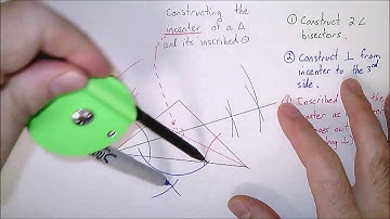 Constructing the incenter and inscribed circle of a triangle.