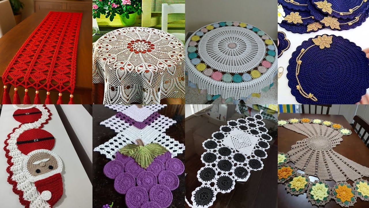 Latest crochet circular and rectangular table runners/mats new trending design ideas 2025