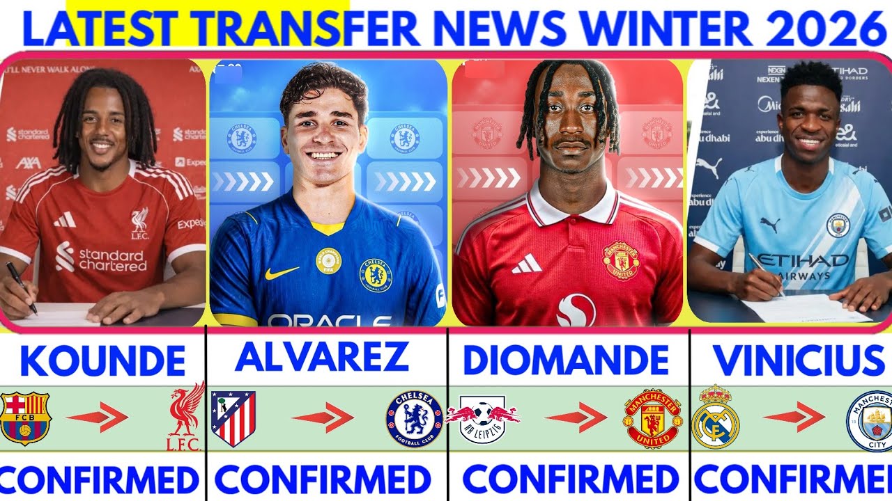 🚨LATEST CONFIRMED TRANSFER NEWS AND RUMOURS TRANSFER NEWS 2026|Kounde✔️Alvarez✔️Duomande✔️Vinicius.🚨